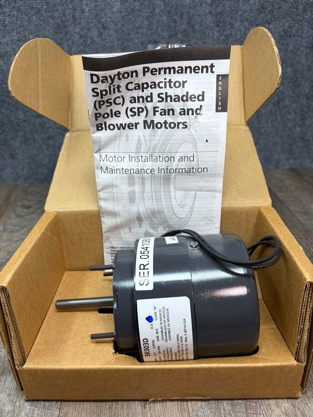 Dayton 5K003D 1/20 HP 230V Fan and Blower Motor